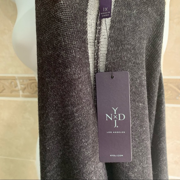 NYDJ Heather Black Sweater Poncho NWT Plus - Picture 5 of 7